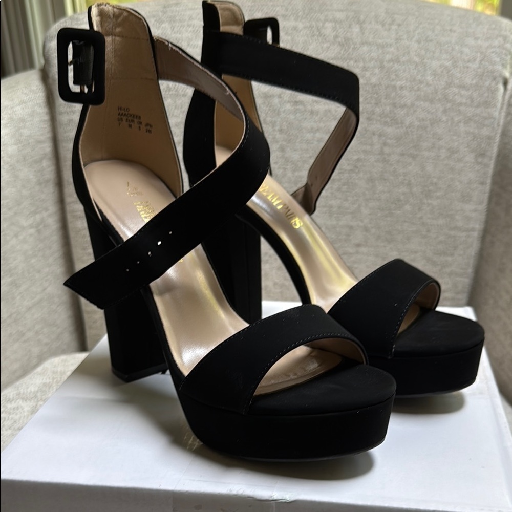 Elegant Black Strappy Heels